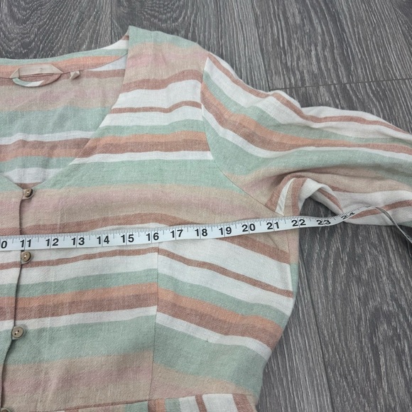 Soft Surroundings Chic Striped Maxi Dress with Buttons Linen Size Large - Picture 9 of 12